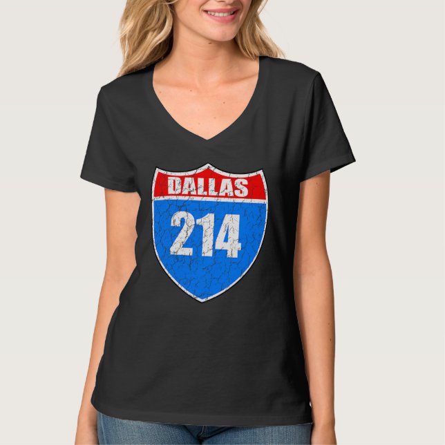 Dallas Texas Interstate 45 Pride Represent 214 Dis T-Shirt (Front)
