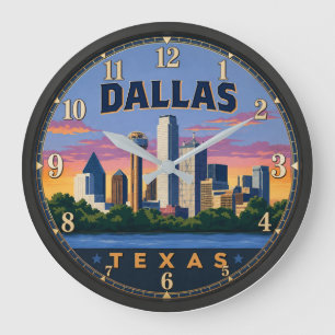 Dallas Texas  Large Clock