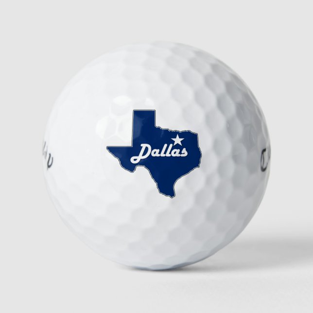 Dallas Texas Lone Star State Map Proud Texan Golf Balls (Front)