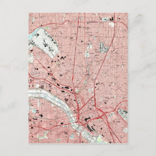 Dallas Texas Map (1995) Postcard