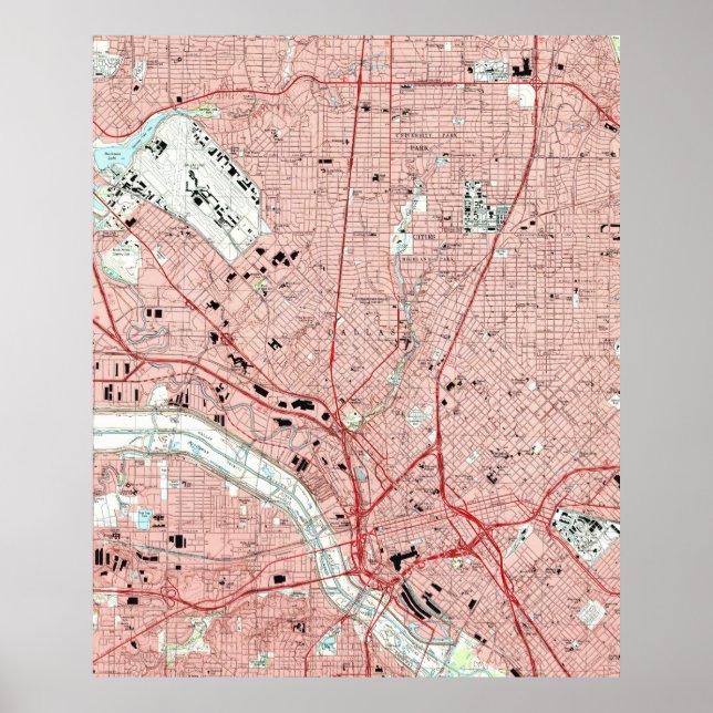 Dallas Texas Map (1995) Poster (Front)