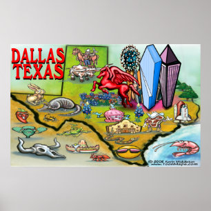 Dallas TEXAS Map Poster