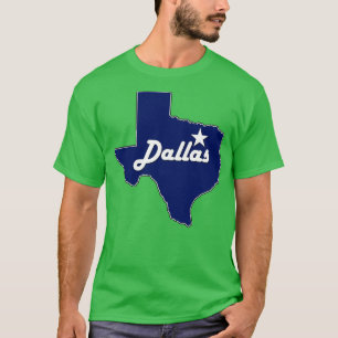 Dallas Texas Navy Blue Lone State Map Texan T-Shirt