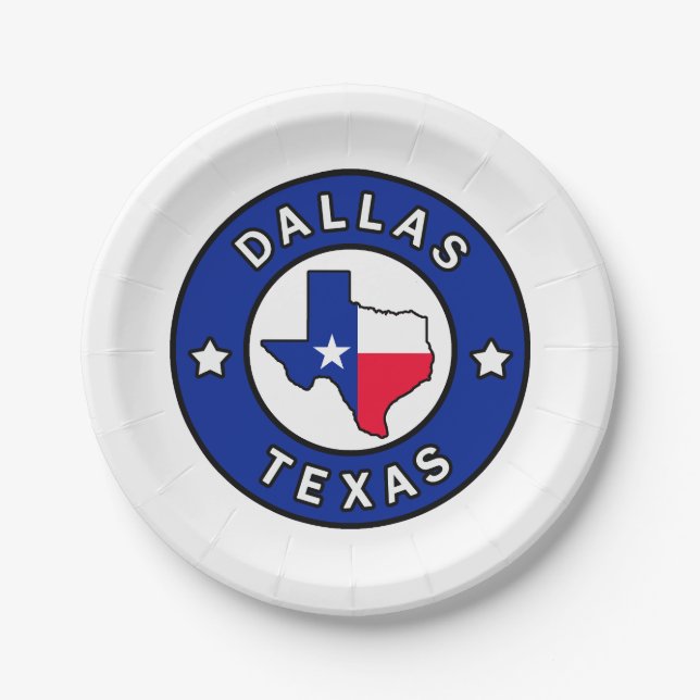 Dallas Texas Paper Plate (Front)