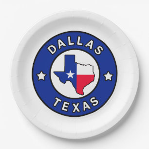 Dallas Texas Paper Plate