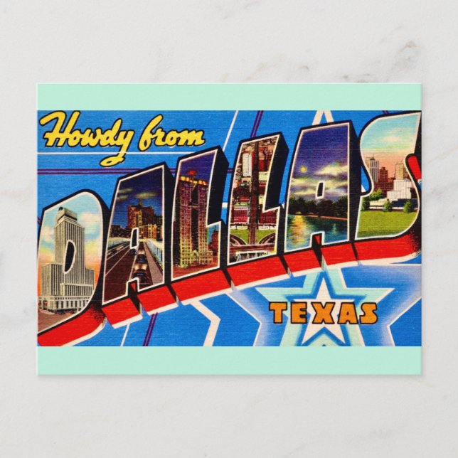  Dallas Texas Retro Greeting Postcard (Front)