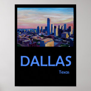 Dallas Texas Retro Travel Poster