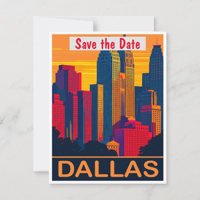 Dallas, Texas, Save the Date, Vintage Postcard (Front)