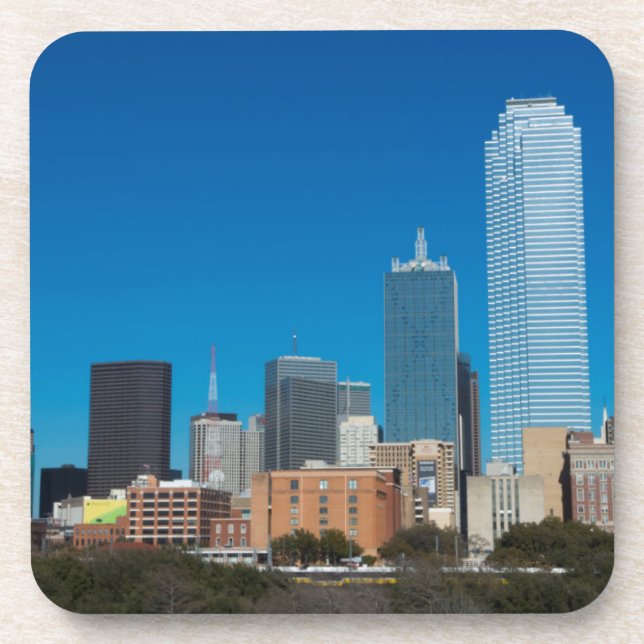 Dallas Texas skyline at sunset Coaster (Front)
