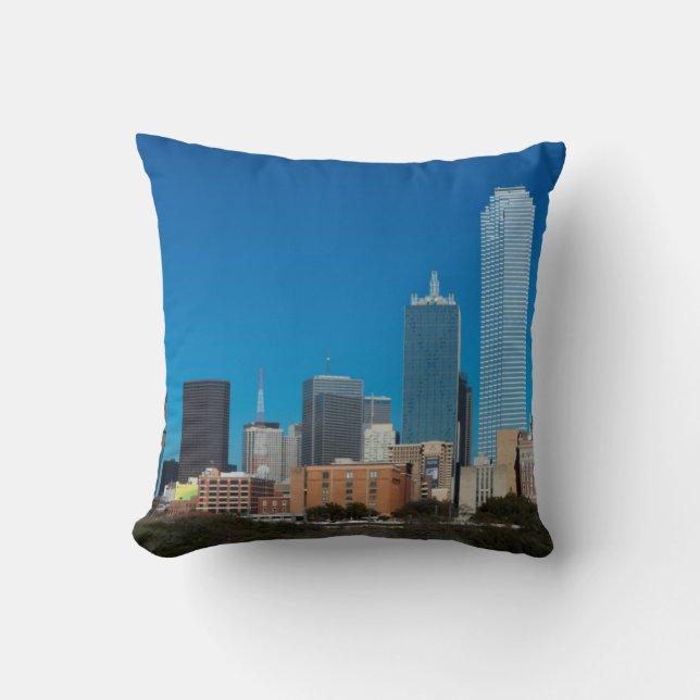 Dallas Texas skyline at sunset Cushion (Front)