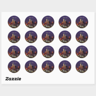 Dallas, Texas skyline Classic Round Sticker