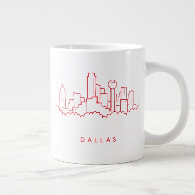 Dallas Texas Skyline Large Coffee Mug (Right)
