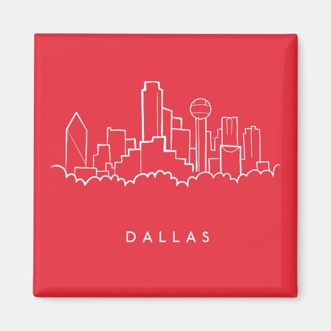Dallas Texas Skyline Magnet (Front)
