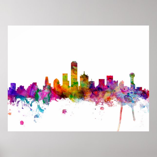 Dallas Texas Skyline Poster (Front)