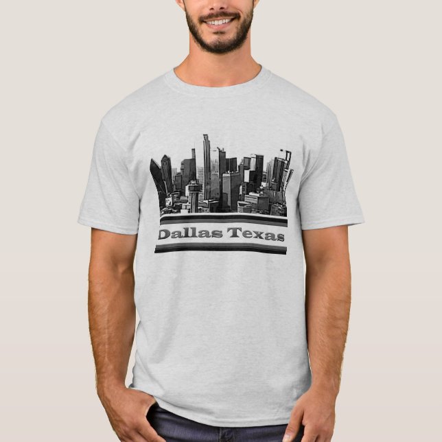 Dallas Texas Skyline  T-shirt (Front)