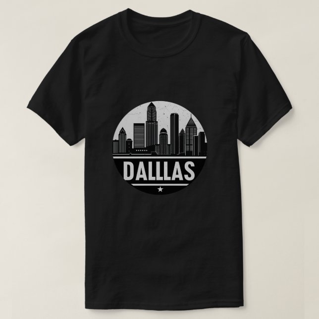 Dallas Texas Skyline T-Shirt (Design Front)