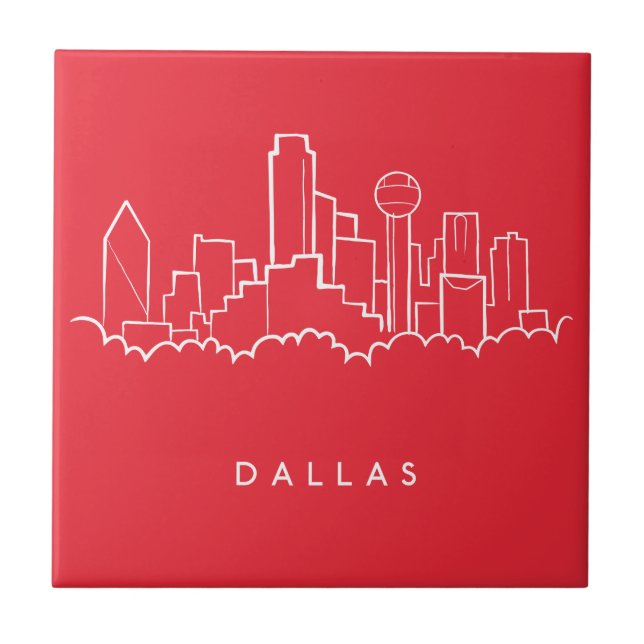 Dallas Texas Skyline Tile (Front)