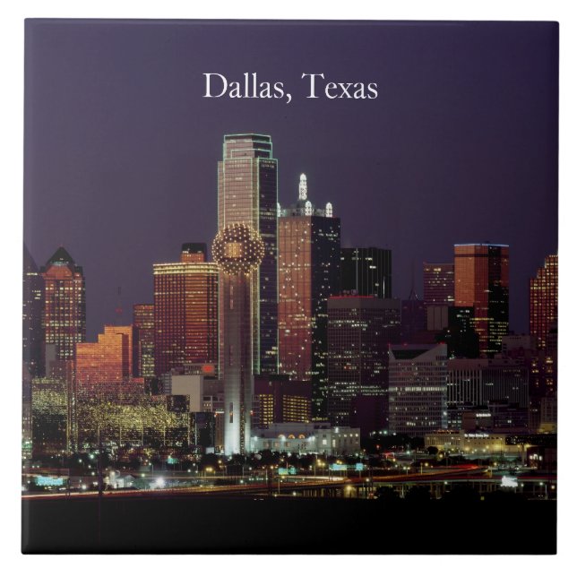Dallas, Texas skyline view, Tile (Front)