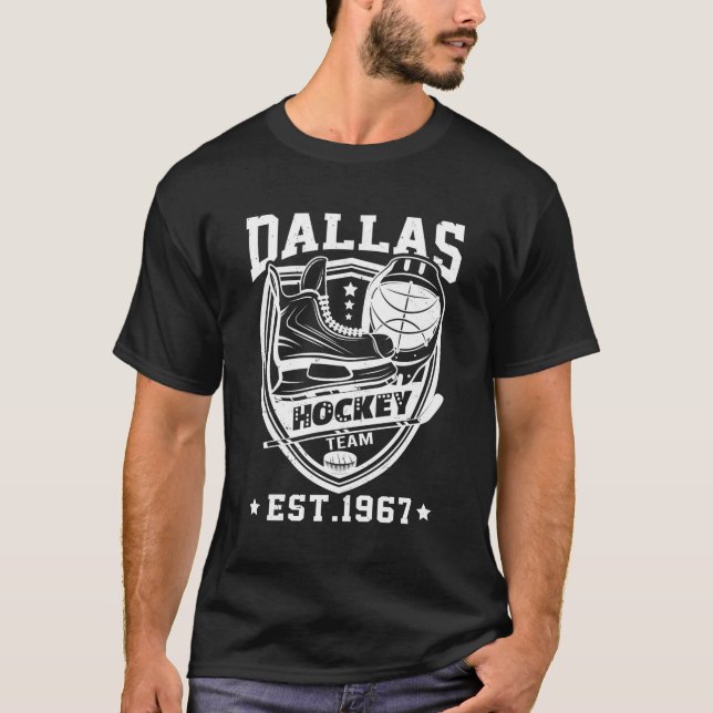 Dallas Texas Star Sticks Hockey Team Est 1967 T-Shirt (Front)