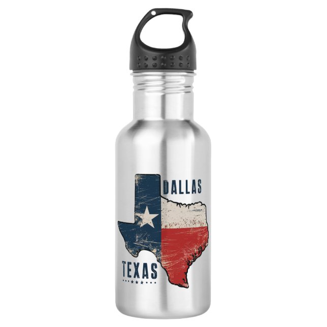 Dallas Texas State Map Flag 532 Ml Water Bottle (Front)