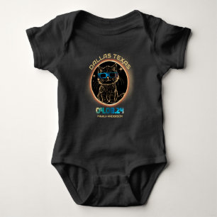 Dallas Texas Total Solar Eclipse 2024 Cat Lovers Baby Bodysuit
