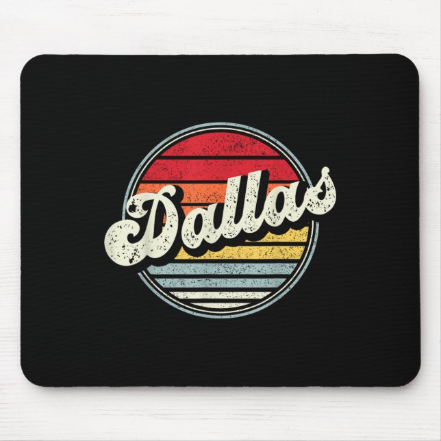 Dallas Texas Tx Home State Cool 70s Style Sunset M Mouse Pad (Front)