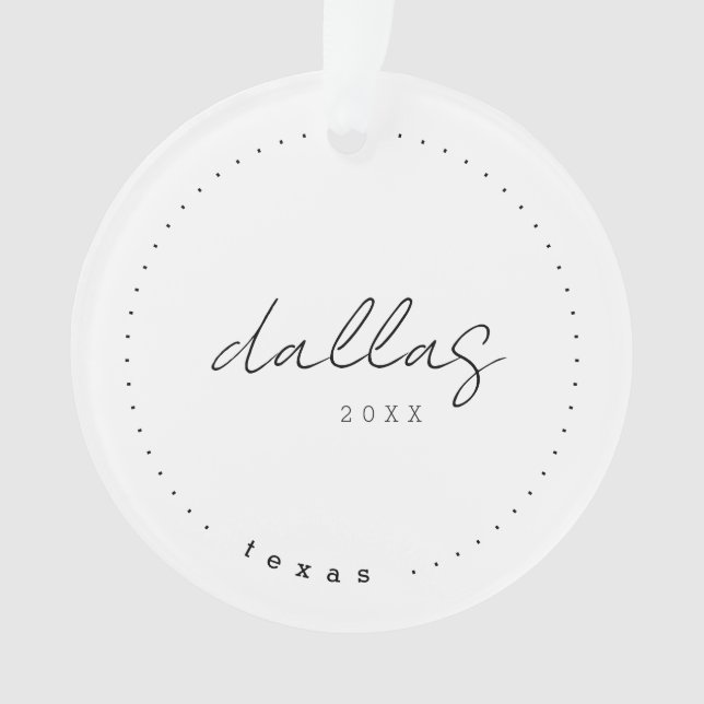 Dallas Texas TX Travel United States Simple Ornament (Front)
