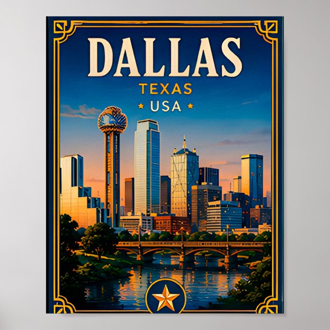 ⭐ Dallas Texas Vacation Memory From Skyline Visit  Poster (Front)