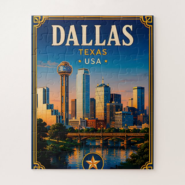 ⭐ Dallas Texas Vacation Memory Jigsaw Puzzle (Vertical)
