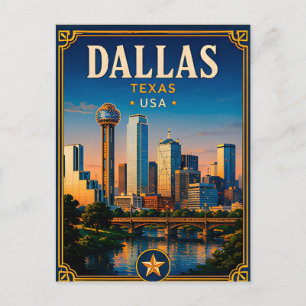 ⭐ Dallas Texas Vacation Memory Postcard