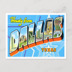 Dallas, Texas Vintage Big Letters Postcard