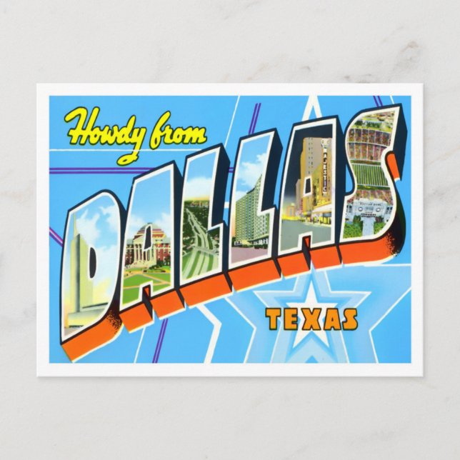 Dallas, Texas Vintage Big Letters Postcard (Front)
