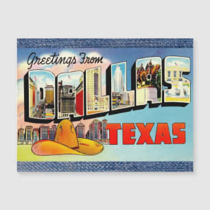 Dallas Texas  Vintage Travel Magnetic Card