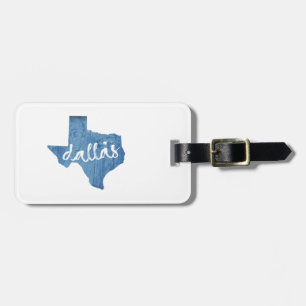 Dallas, Texas Wood Grain Luggage Tag