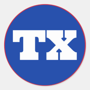 Dallas (TX) - Blue x White x Red Classic Round Sticker