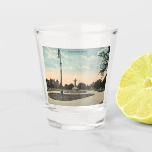 Dallas TX, Central Park, 1910s Vintage Inspired Shot Glass