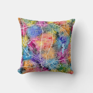 Dallas USA City Map Cushion