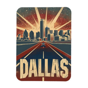 Dallas Vintage Travel Ad Art Magnet