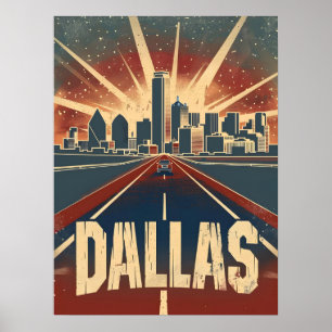 Dallas Vintage Travel Ad Art Poster