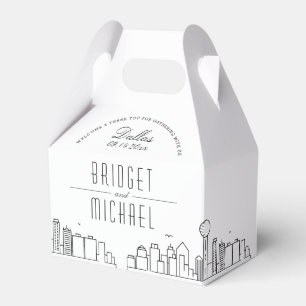 Dallas Wedding   City Skyline  Favour Box