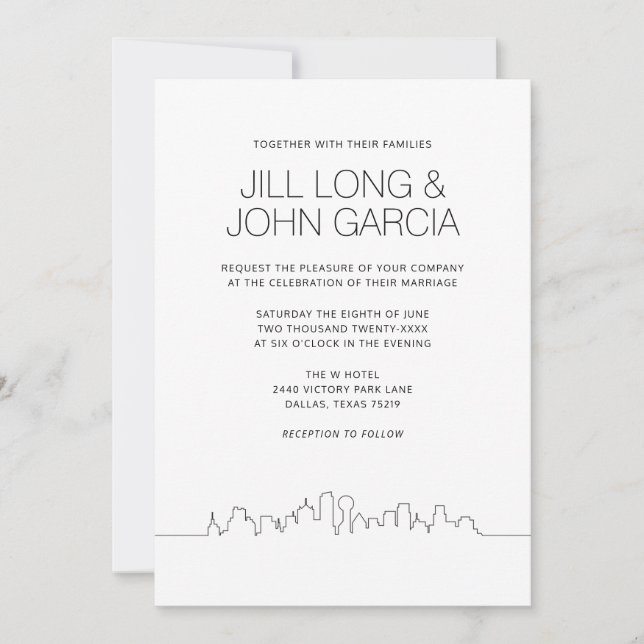 Dallas Wedding Invitation (Front)