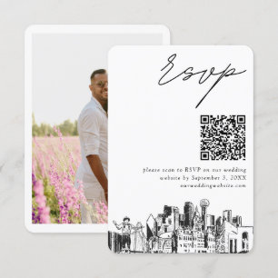Dallas Wedding RSVP QR Code Small Enclosure Card