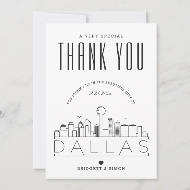 Dallas Wedding | Thank You + Photo Card (Front)