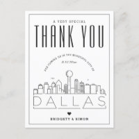 Dallas Wedding | Thanks for Coming! Postcard