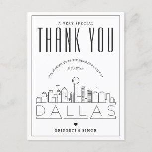 Dallas Wedding   Thanks for Coming! Postcard