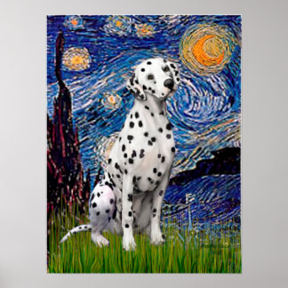 Dalmatian 1 - Starry Night (Vert.) Poster