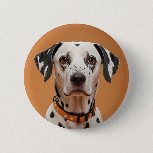 Dalmatian 6 Cm Round Badge (Front)