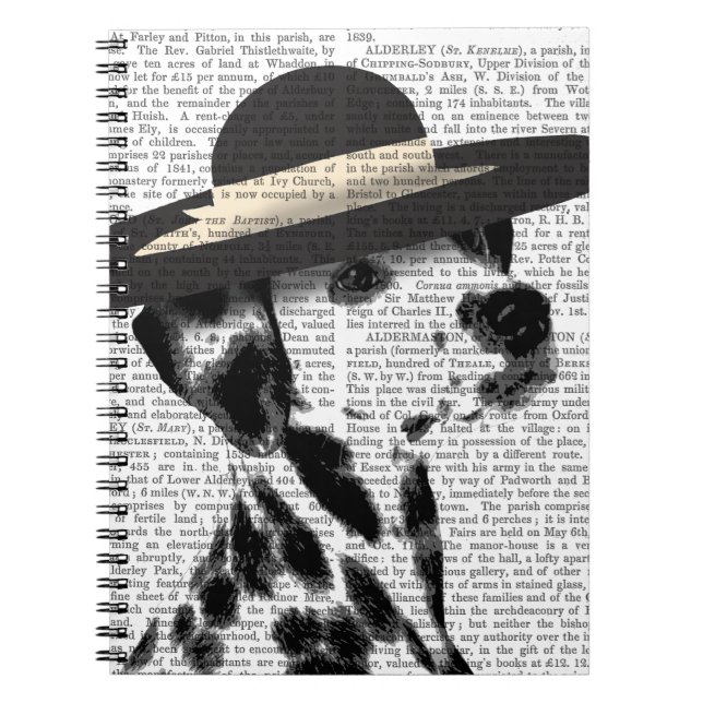 Dalmatian and Brimmed Black Hat Spiral Notebook (Front)