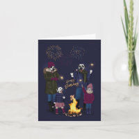 Dalmatian and Cat Family Firework Bonfire Night