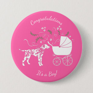 Dalmatian Baby Shower Puppy Dog 7.5 Cm Round Badge